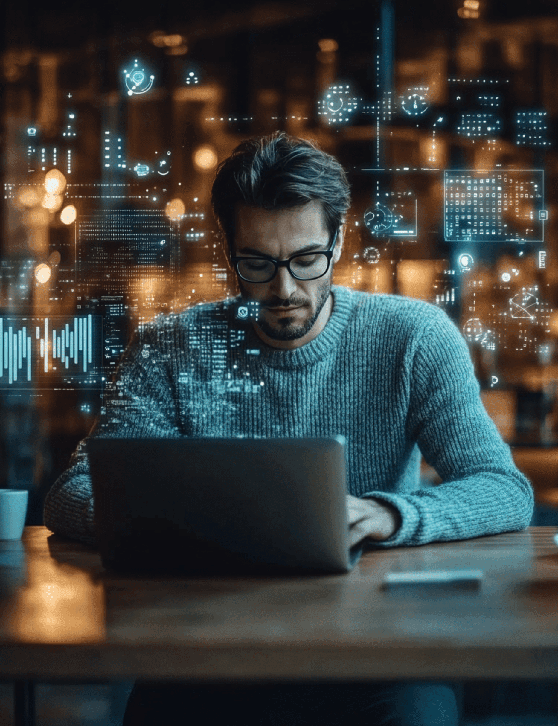  Man working on laptop